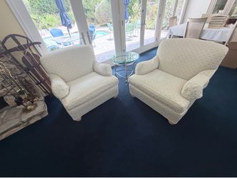 Ethan Allen Upholstered Club Chairs (Pair)