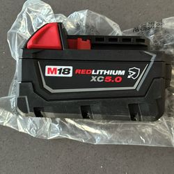 m18 red lithium xc 5.0 battery (new)