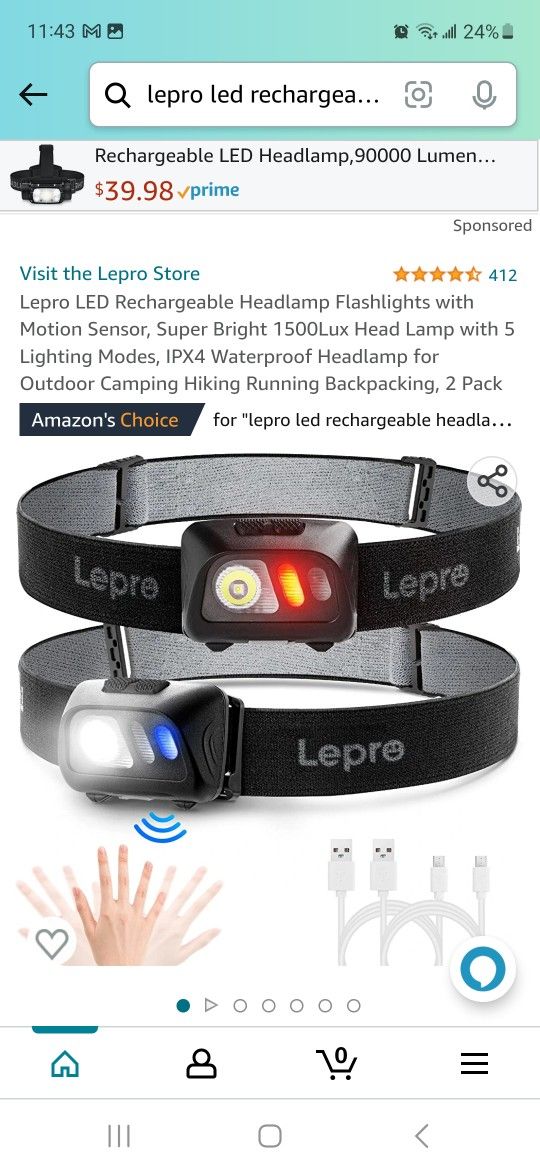 Lepro Rechargeable Led Headlamps 2pack for Sale in Modesto, CA OfferUp