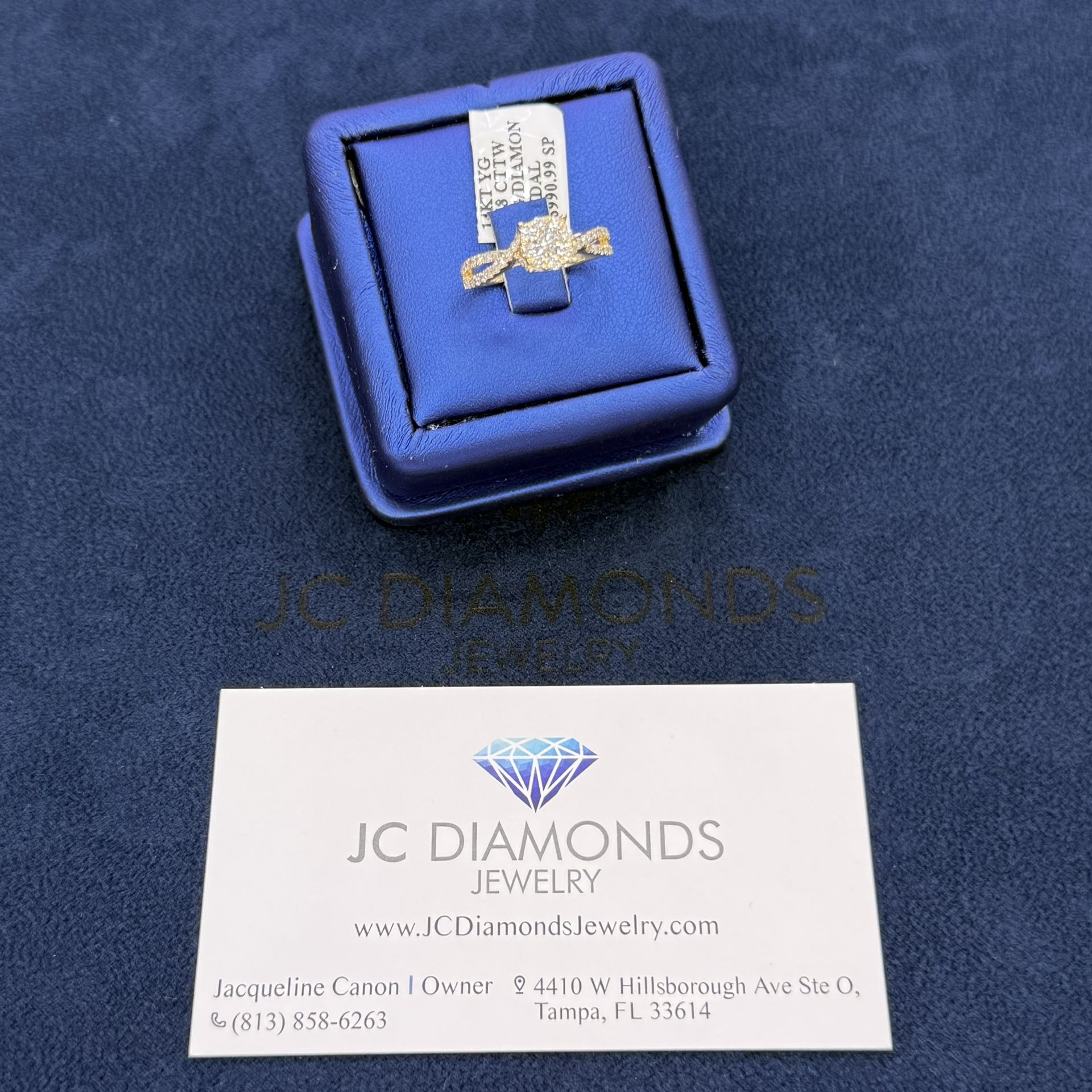 Ring Bridal 14k Gold Diamonds Real