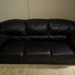 Black Leather Couch For Sale 