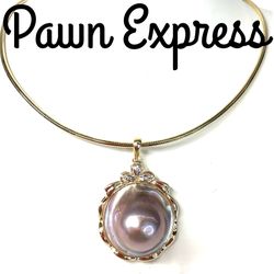 14K Mabe Pearl Statement Necklace 