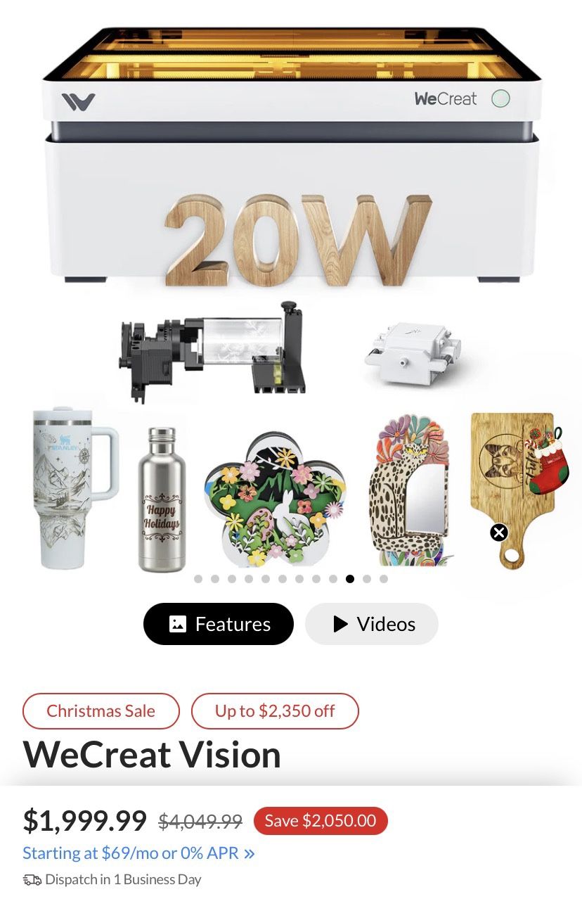 Wecreat Vision 20W Diode Laser For Sale