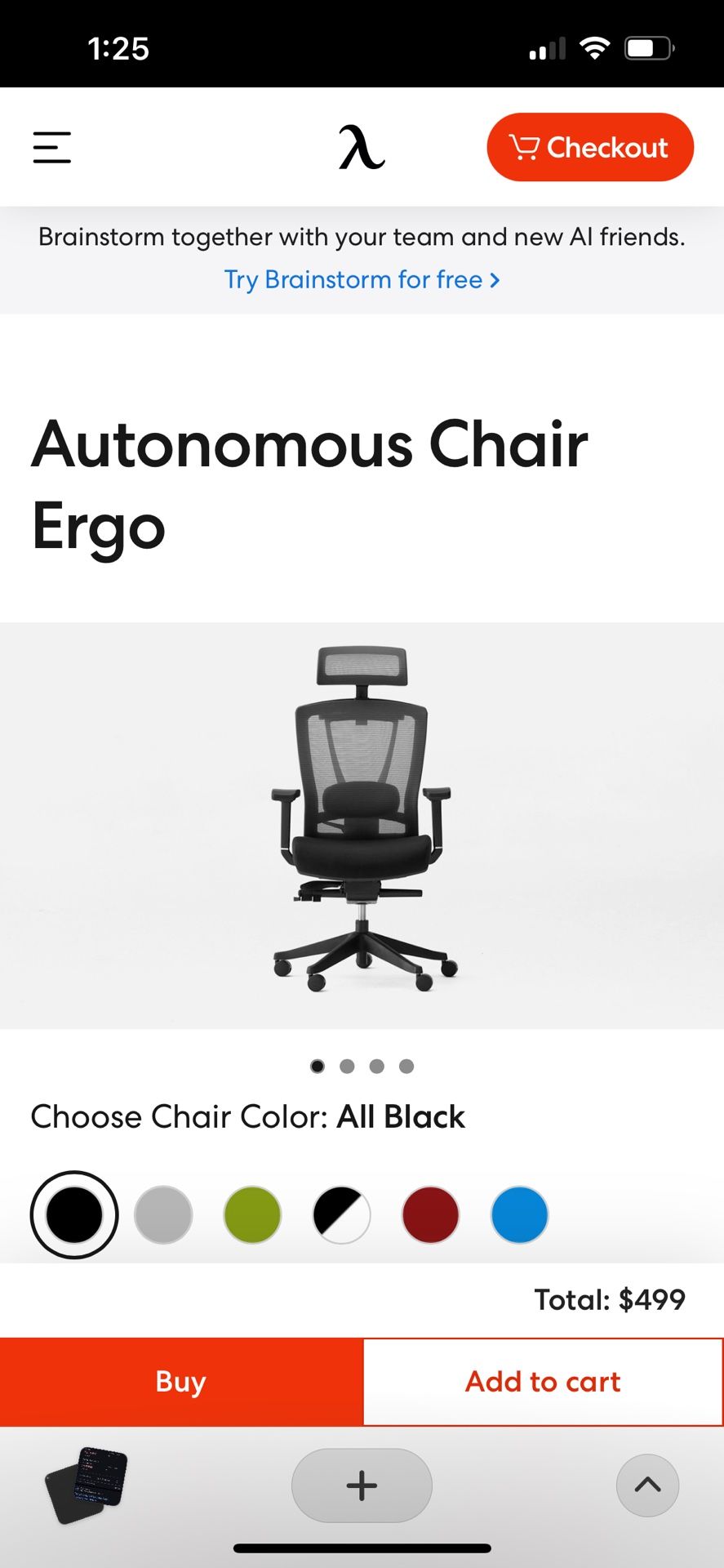 Autonomous Office Chair With Foot Rest