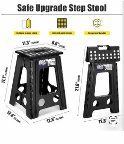 17.5in. Folding Step Stool,Foldable Stool for Adults with Safety Lock. Portable, great for dorm