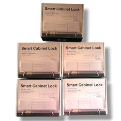 LOT 5 Pack Smart Cabinet Drawer Lock Hidden Adhesive Baby Proof RFID Bluetooth