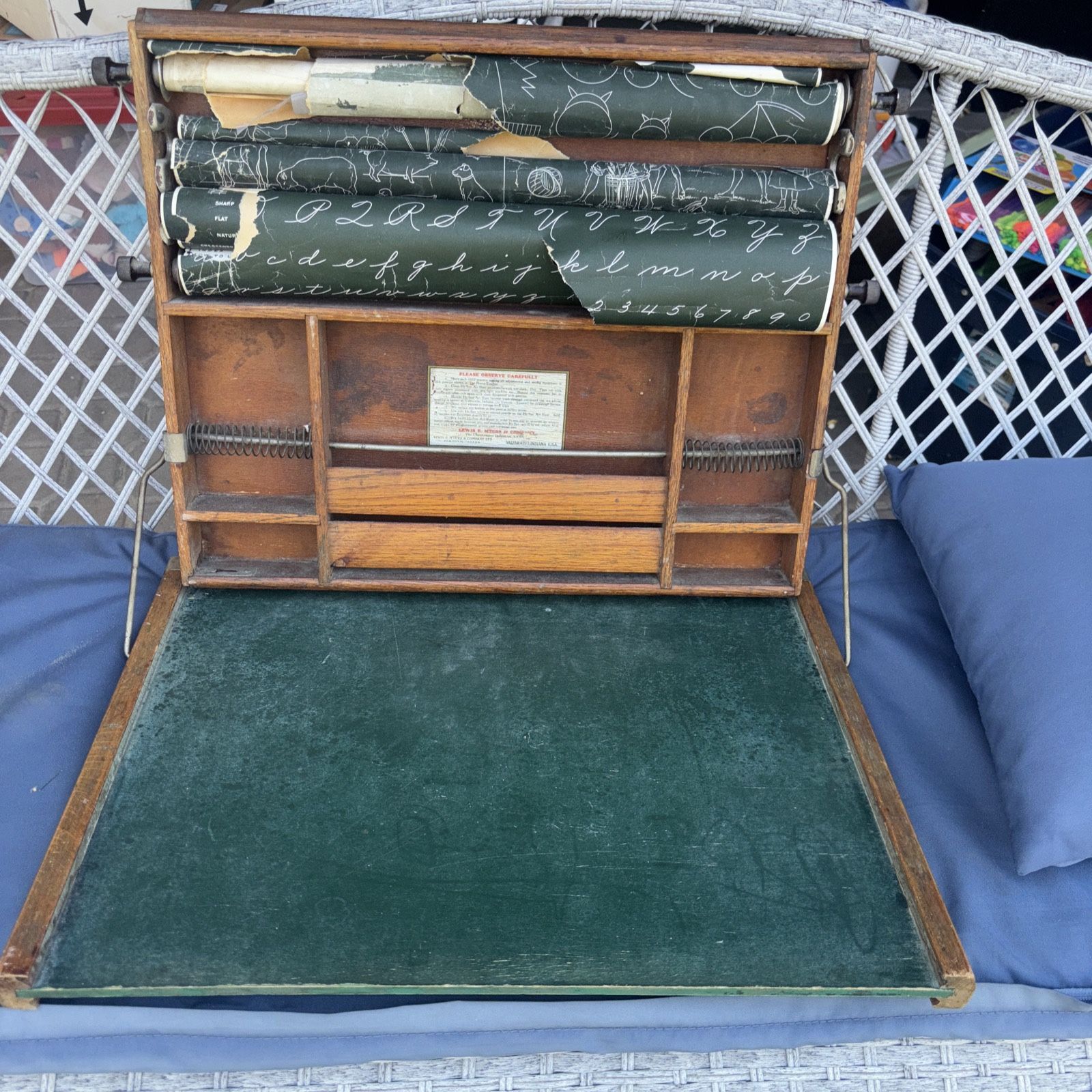 1913 Antique Chautauqua Industrial Art Desk Lewis E. Myers & Co