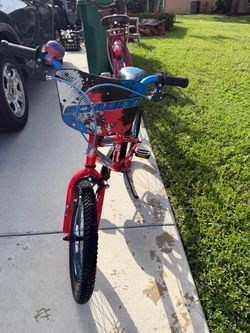 Boys bike with Spider-Man seat