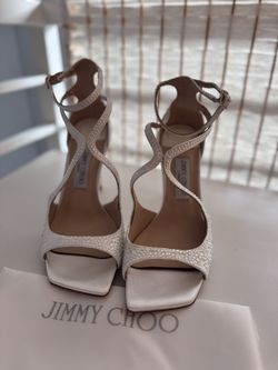 Jimmy Choo Azia Satin With Pearls Sandals