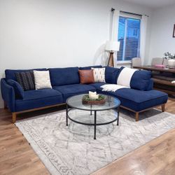 MCM Sectional Couch With Storage Ottoman 