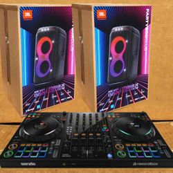 🚨 No Credit Needed 🚨 Pioneer DJ 4 Ch Mixer Rekordbox Serato Controller JBL Partybox 120 Powered Speaker Package 🚨 Payment Options Available 🚨 