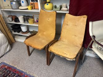 Pair of Mid-Century Chairs Needing Reupholstery