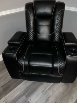 Black leather recliner