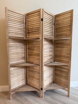 Wooden Divider Unit with Shelves