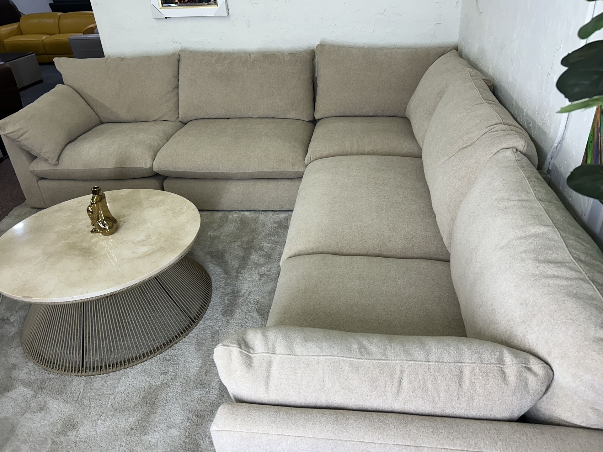 Furniture- 3 Pc Oversized Fabric Sectional- Wilmer
