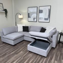 FREE DELIVERY New In Box 5 Piece Cloud Modular Sectional Couch - Light Gray