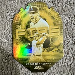 Freddie Freeman Gold/Rainbow refractor card. ON FIRE EDITION!