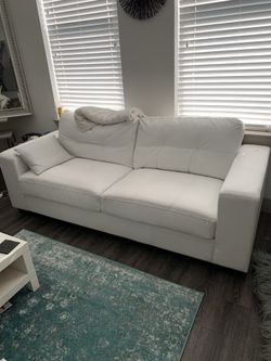 White leather couch