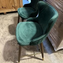 Green Velvet Stool Chairs 