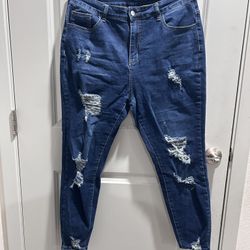 SHEIN Curve 1XL Ripped Jeans