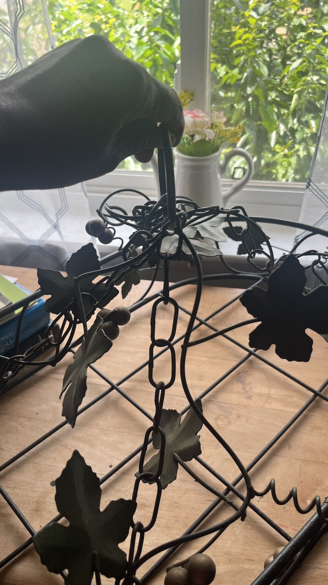 Vintage Metal Hanging Pot Rack