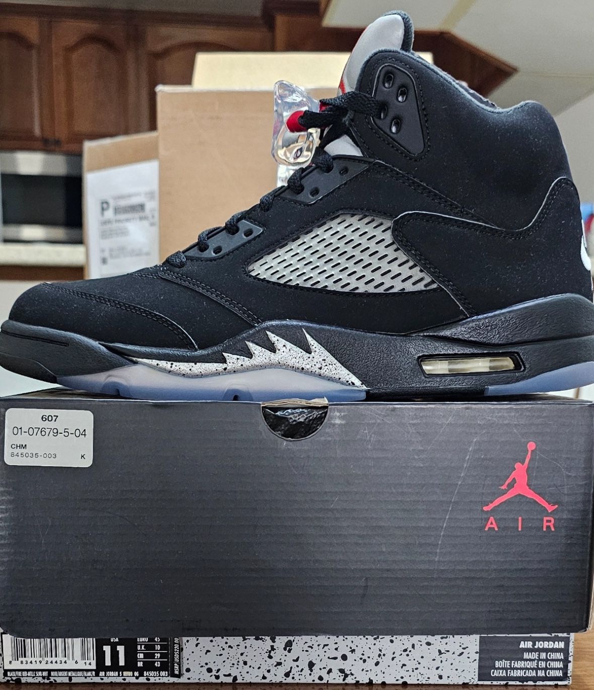 2016 Men Jordan Retro 5 Size 11 Metallic Silver