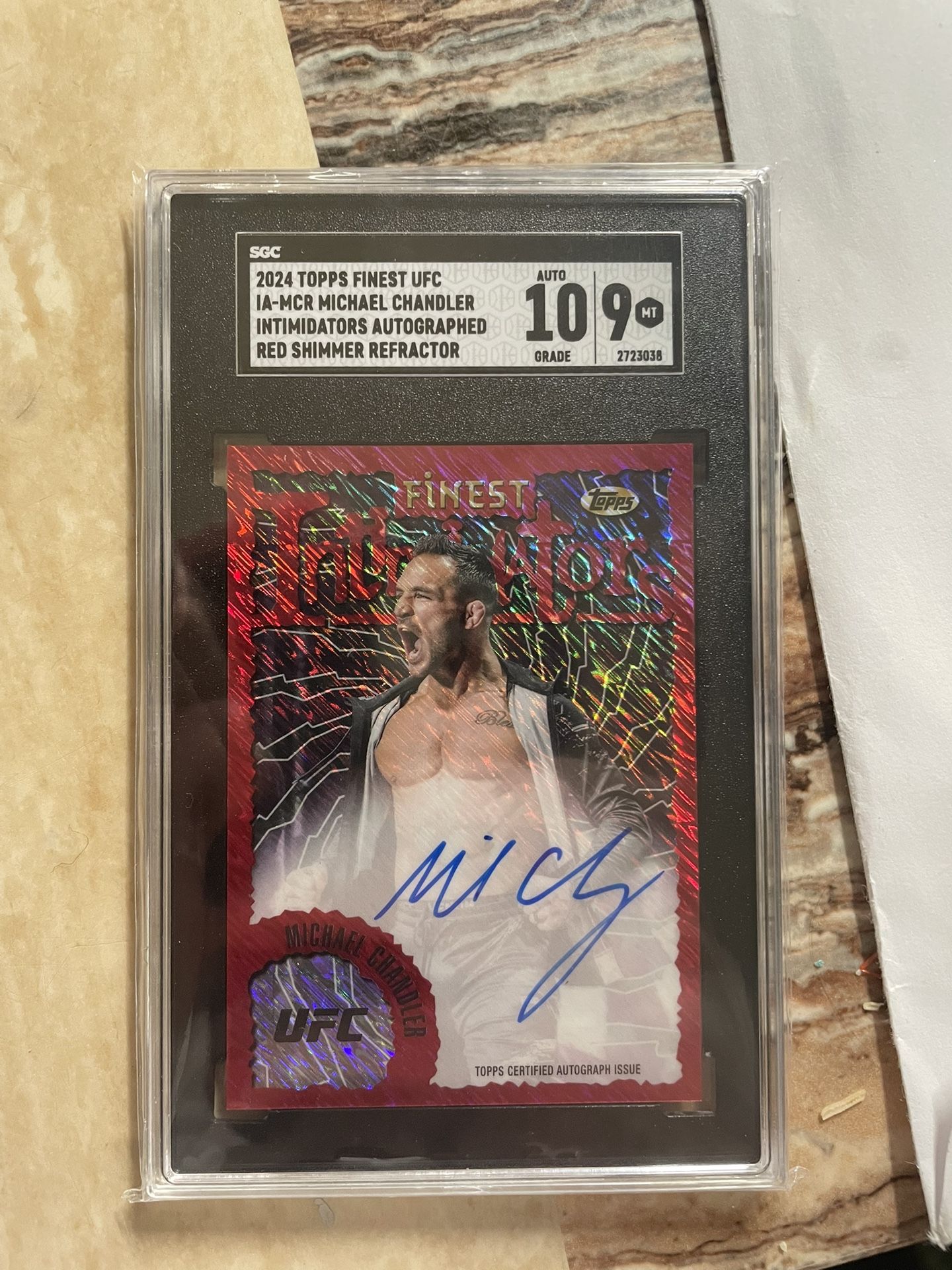 michael chandler red shimmer rare auto SGC 9|10