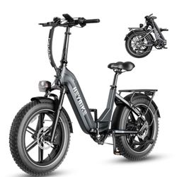 Heybike Ranger S Electric Bike for Adults, Foldable 1400W Peak Motor Ebike, 20" x 4.0" Fat Tire Step-Thru Electric Bicycle, 48V 14.4AH Removable Batte
