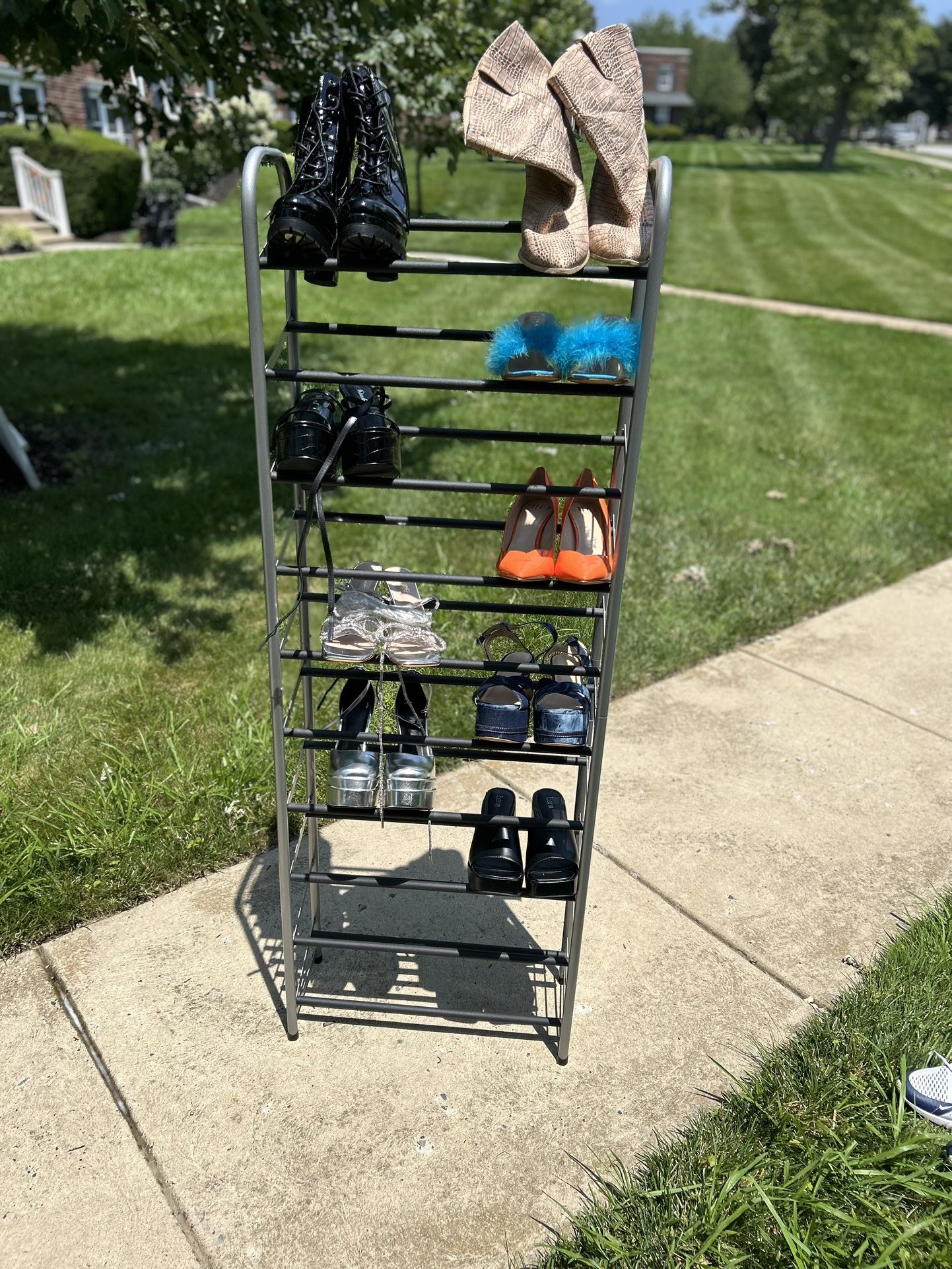 10-Tier Shoe Rack - Space Saving Storage!
