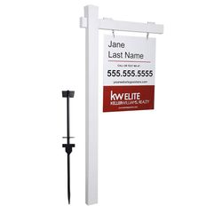 White Realtor Yard Post with Brochure Holder