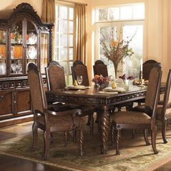 Ashley Furniture Dinning Set With China