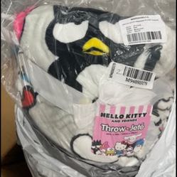 Grey Hello kitty And Friends Blanket Throw 