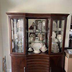 Medium Size China Cabinet Wood Glass Cabinet
