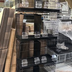 4 of Black Birds Flight Cages With Center Divider 