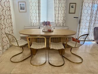 Cidue Mid Century Italian Brass Cantilever Chair - Set Of 6