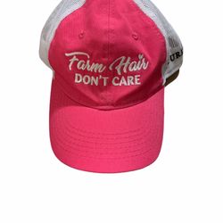 Ladies Pink Farm Hair Don’t Care Hat