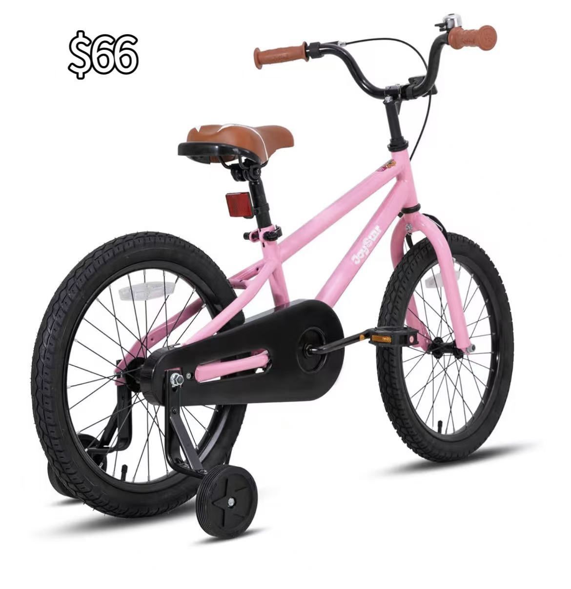 😀 JOYSTAR Kids Bike with Training Wheels, Children Bicycle for Kids and Toddler, Pink& Orange &Black