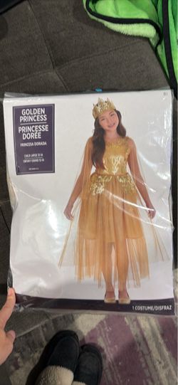 Golden Princess Costume - Child size large 12-14