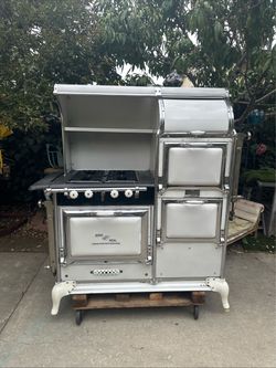 Spectacular Restored 1920s Quick Meal Antique Gas Stove Range – Porcelain & Chrome