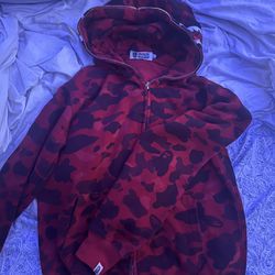 Red bape hoodie size M