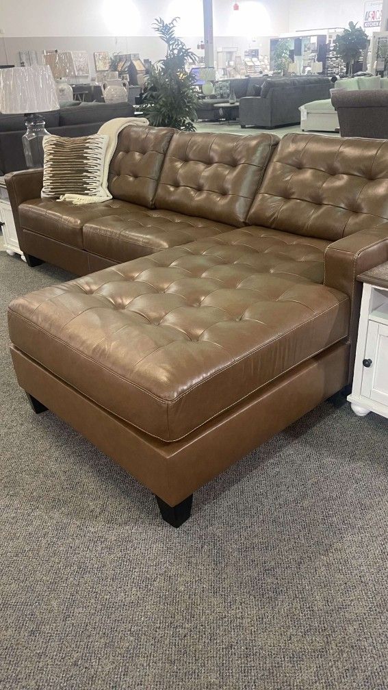 [OM] 🟪 Only $45 initial then take it home 🏡 Brand New  Baskove Real Leather Couch 