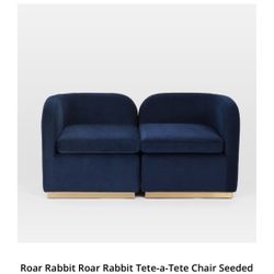 West Elm Blue Tete-a-tete Chairs