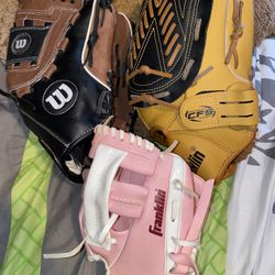 3 Baseball Gloves