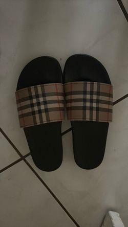 Burberry Plaid Slide Sandals