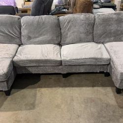 Mjkone 110" Sectional Sofa Couch for Living Room, U-Shaped Couches with Double Chaises and Sleepable Armrests, 4 Seat Sofas Set with Chenille Fabric f