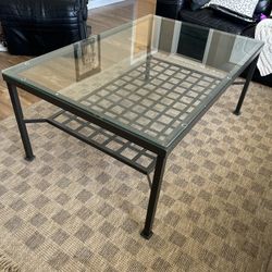 BEST OFFER Black Coffee Table With Glass Top In Great Condition Removable Glass Top For Easy Cleaning