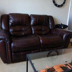 Brown Leather Sofa 
