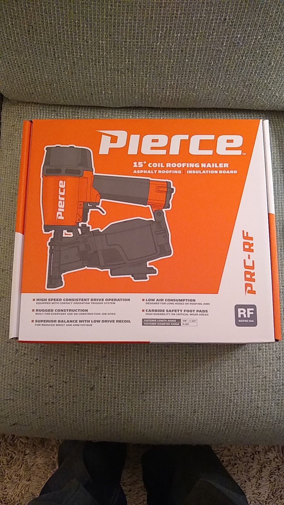 Pierce 15 degree coil roofing nailer model PRC-RF