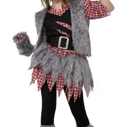 Spooktacular Creations Wild Werewolf Costume Kids in Vest Style for Girls in Halloween Parties, Cosplay