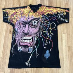 Vintage Liquid Blue Shirt AOP 1994 Large Overload Weapon Wolverine Marvel